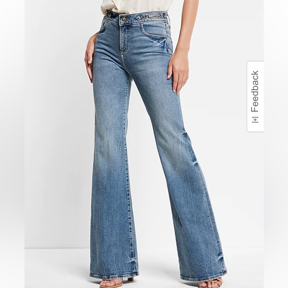 Express 70s Midrise Horsebit flare jeans